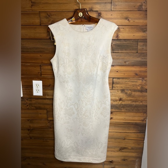 Carmen Marc Valvo Dresses & Skirts - CARMEN Carmen marc valvo dresses snake skin print beige dress size Medium